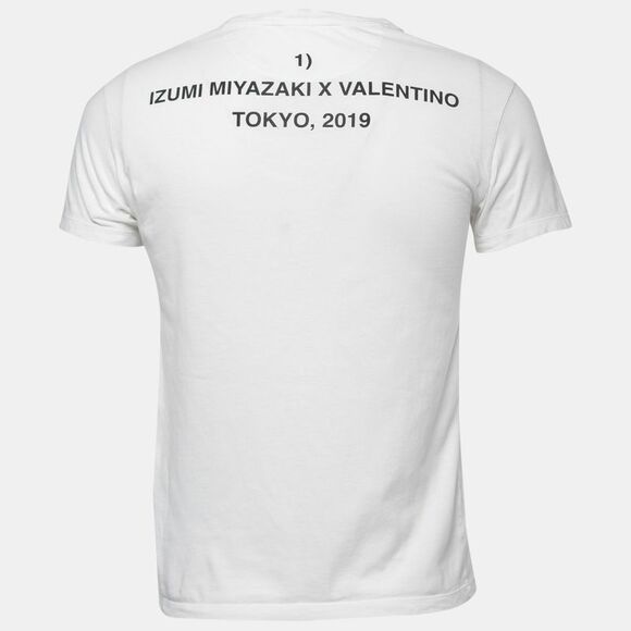 Valentino X Izumi Miyazaki White Printed Cotton Crew Neck T-Shirt XS